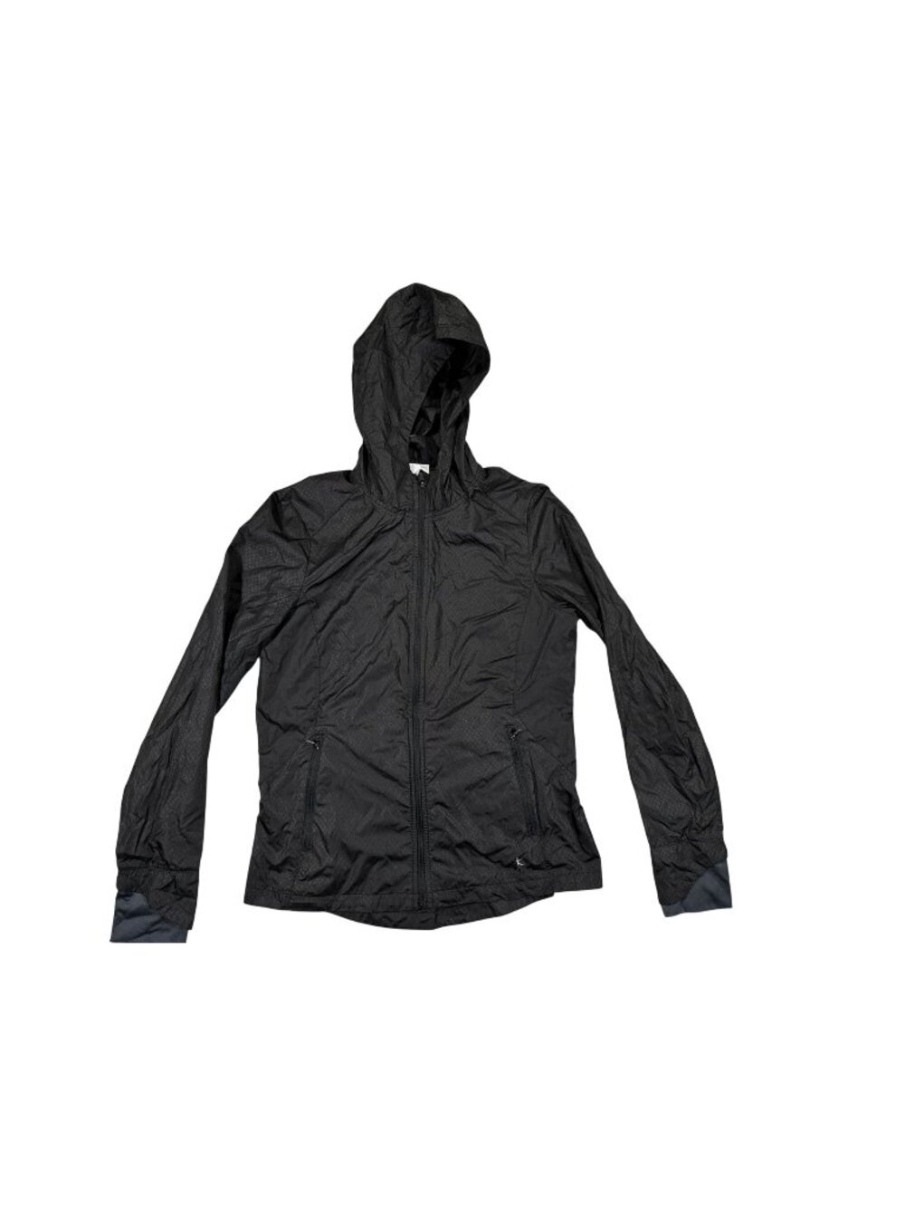 Danskin Now Womens Hooded Lightweight Jacket Size S Black Zip Up Activewear